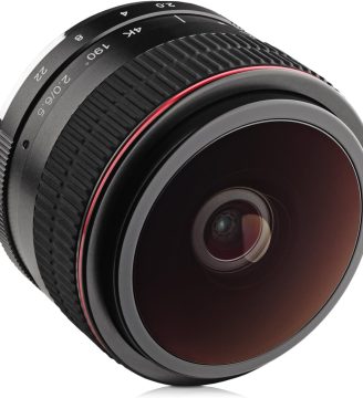 Opteka 6.5mm f/2 HD MC Manual Focus Fisheye Lens for Fuji X Mount APS-C Digital Cameras Black